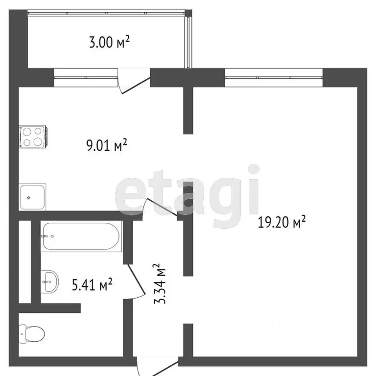 1-к кв. Тюменская область, Тюмень ул. Федюнинского, 54 (36.7 м) - Фото 1