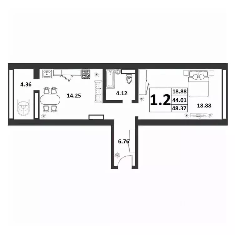 1-к кв. Новгородская область, Великий Новгород ул. Якова Павлова, 15 ... - Фото 1
