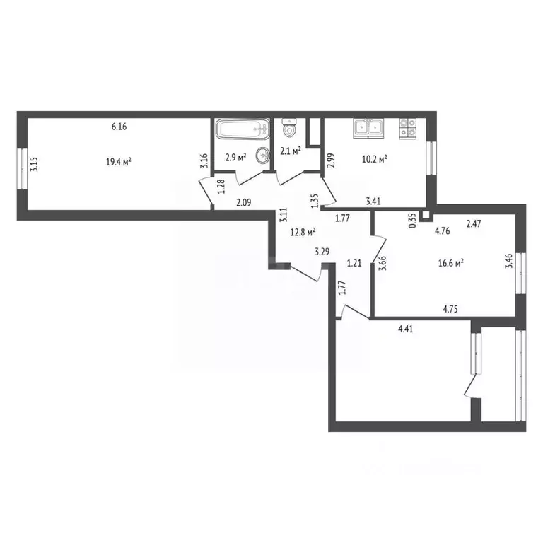 3-к кв. Санкт-Петербург Московский просп., 73к5 (80.0 м) - Фото 2