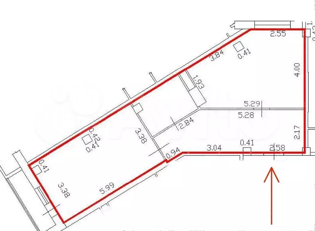 1-к. квартира, 59,5 м, 6/9 эт. - Фото 0