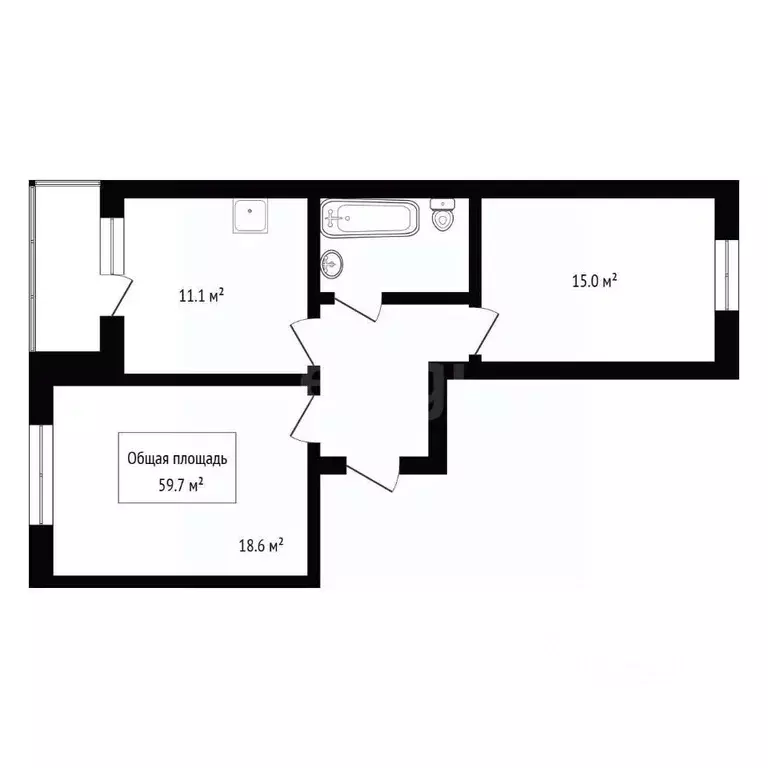 2-к кв. Новосибирская область, Бердск Северный мкр, 3 (59.7 м) - Фото 2