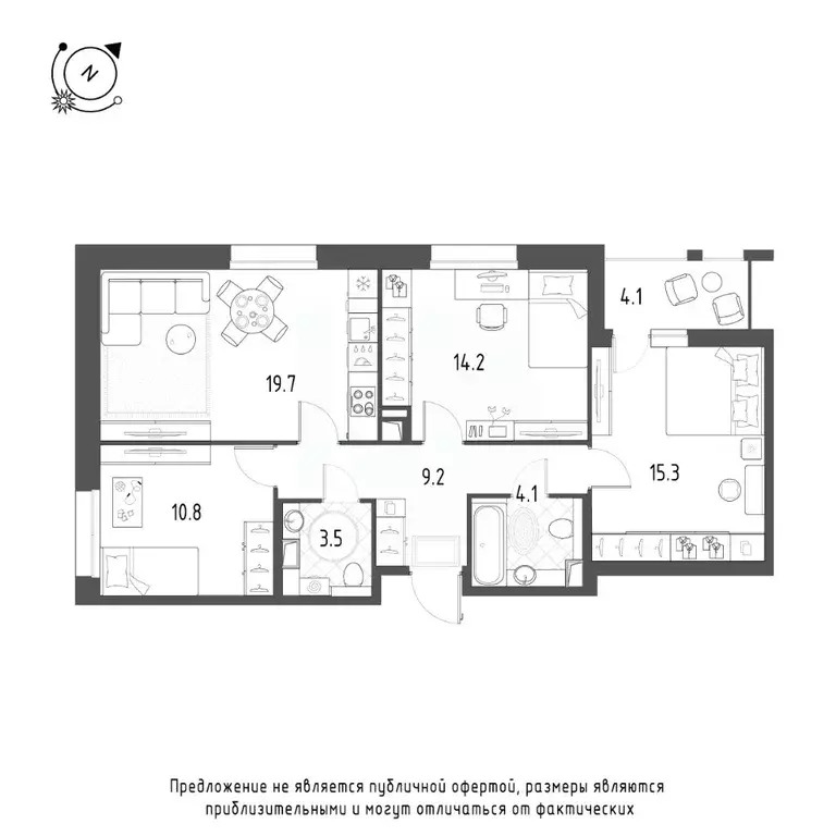 3-к кв. Омская область, Омск Зеленая река мкр, 7 (78.9 м) - Фото 0