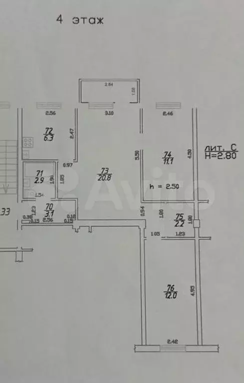 3-к. квартира, 59 м, 4/5 эт. - Фото 0