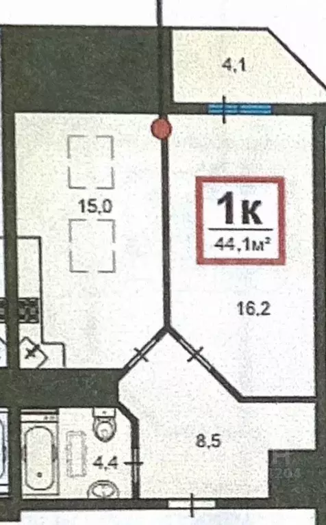 1-к кв. Краснодарский край, Геленджик Крымская ул., 22к6 (45.0 м) - Фото 0