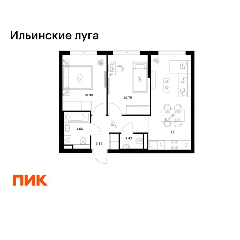 2-к кв. Московская область, Красногорск городской округ, пос. ... - Фото 1