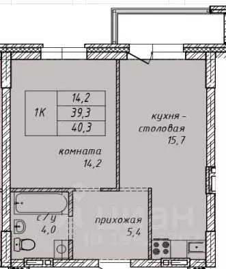 1-к кв. Алтайский край, Барнаул ул. Юрина, 118Д (40.3 м) - Фото 0