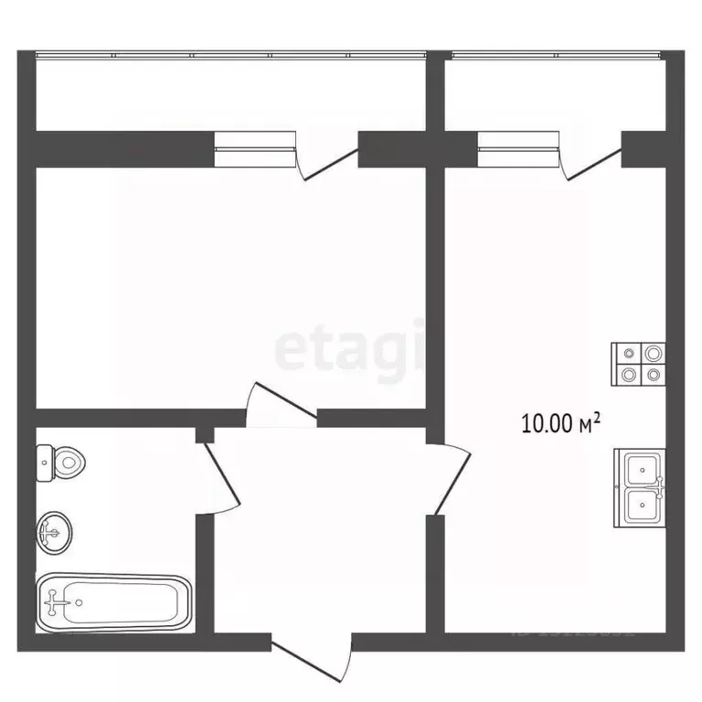 1-к кв. Вологодская область, Вологда ул. Энгельса, 77 (44.7 м) - Фото 1