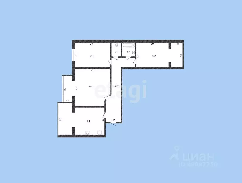 3-к кв. Карачаево-Черкесия, Черкесск ул. Космонавтов, 49Б/3 (96.0 м) - Фото 0