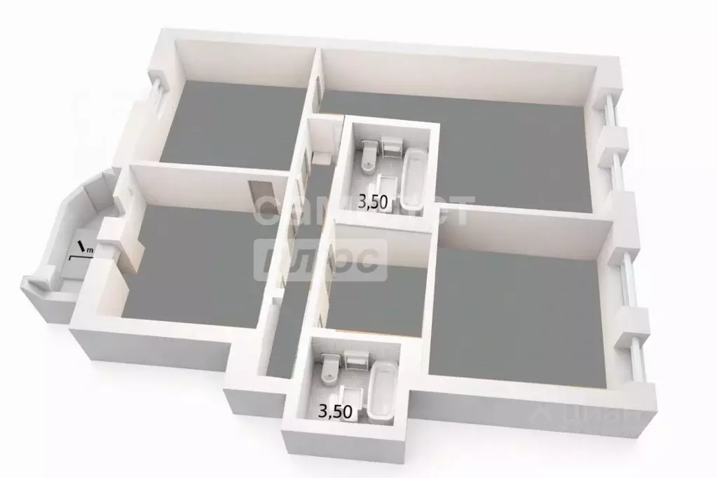 3-к кв. Рязанская область, Рязань ул. Горького, 78 (71.4 м) - Фото 2