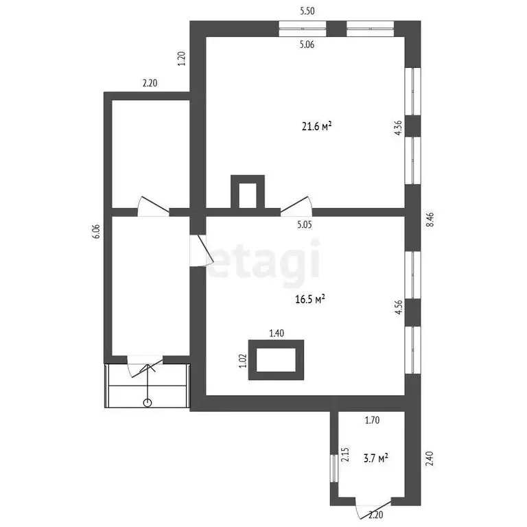 Дом в село Онохино, Центральная улица (41.8 м) - Фото 1