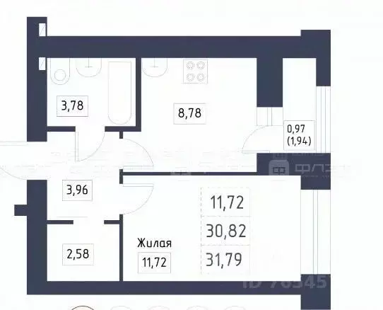 1-к кв. Татарстан, Казань ул. Михаила Миля, 4 (32.0 м) - Фото 1