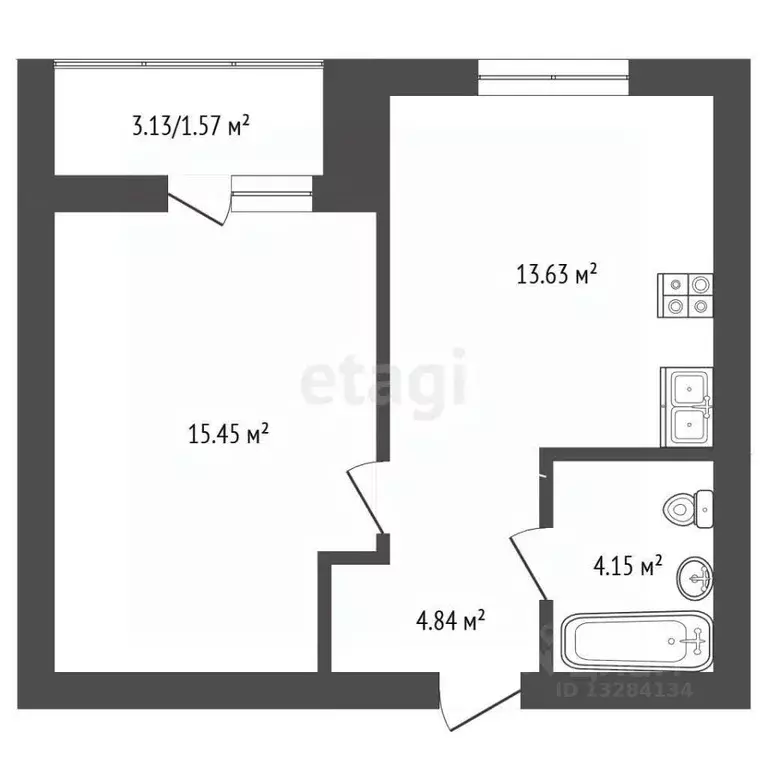 1-к кв. Вологодская область, Череповец ул. Береговая, 5 (38.9 м) - Фото 2