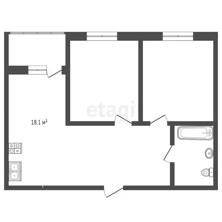 2-комнатная квартира: Оренбург, улица Неплюева, 4 (54 м) - Фото 1