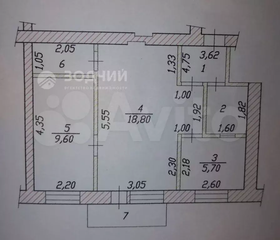 2-к. квартира, 43,6 м, 4/4 эт. - Фото 0