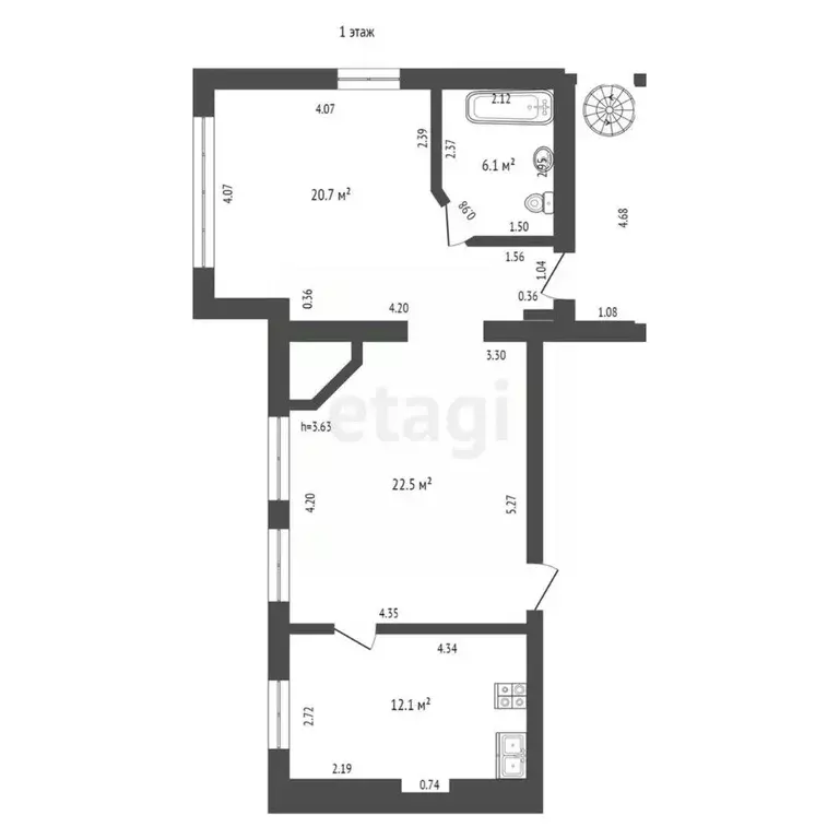 2-к кв. Крым, Ялта ул. Руданского, 10 (61.4 м) - Фото 2