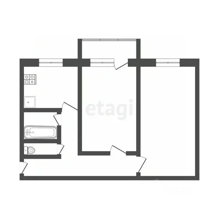 2-к кв. Белгородская область, Белгород просп. Ватутина, 11 (50.0 м) - Фото 1