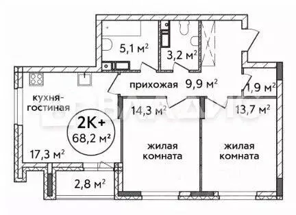 2-к кв. Нижегородская область, Нижний Новгород ул. Цветочная, 12к1 ... - Фото 0