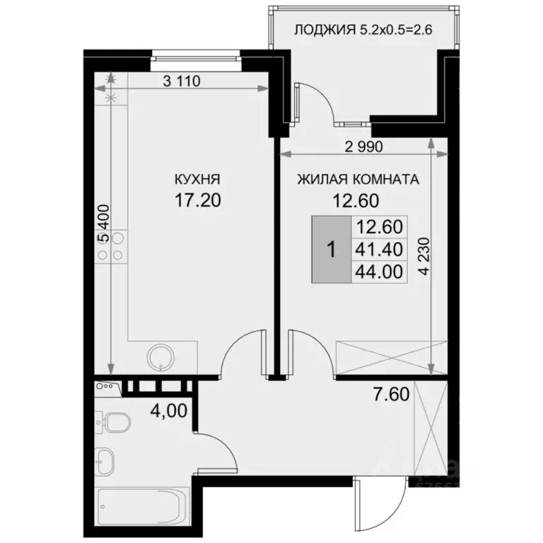 1-к кв. Краснодарский край, Динской район, Южно-Кубанское с/пос, пос. ... - Фото 1