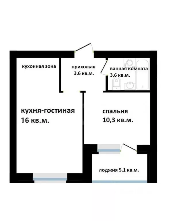 1-к кв. Башкортостан, Уфа ул. Генерала Ишбулатова, 8 (36.0 м) - Фото 0