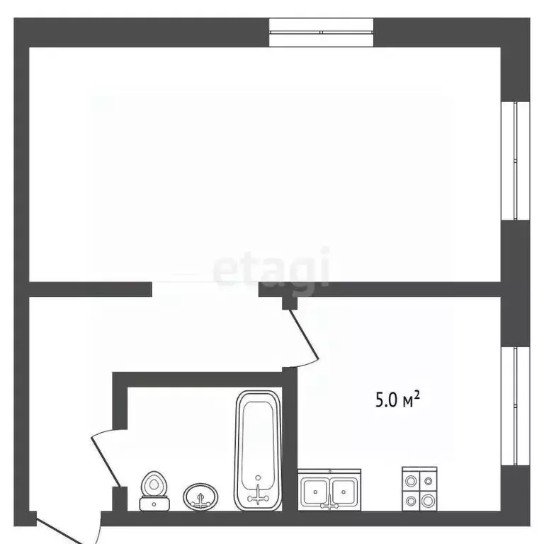 1-к кв. Томская область, Томск просп. Кирова, 56 (30.3 м) - Фото 2