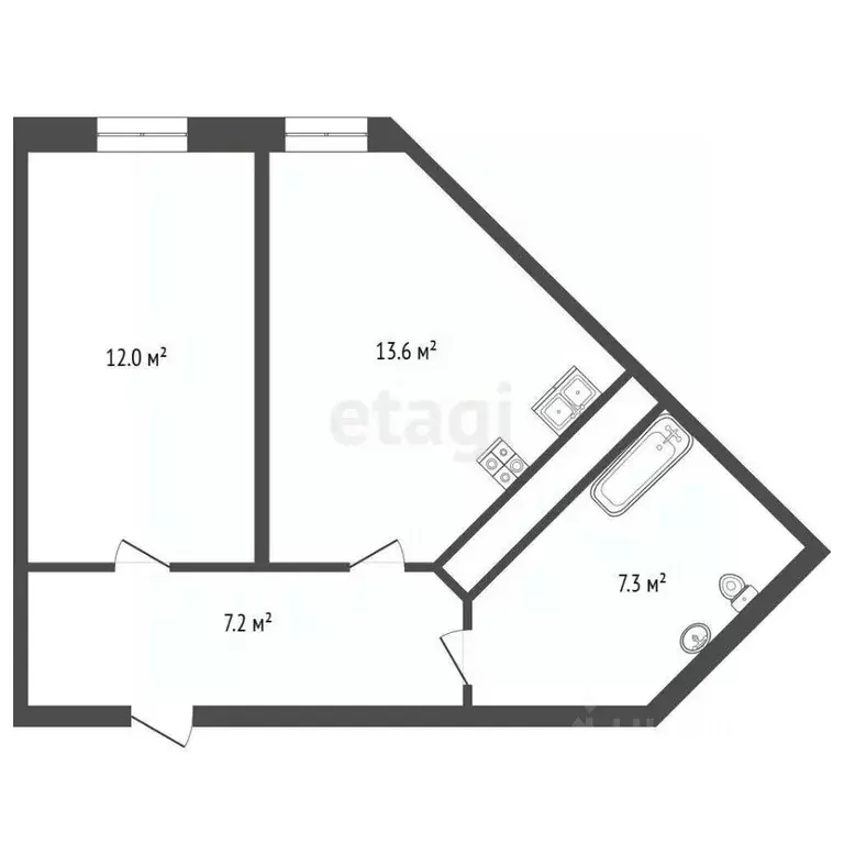 1-к кв. Тюменская область, Тюмень ул. Республики, 204к5 (40.2 м) - Фото 2