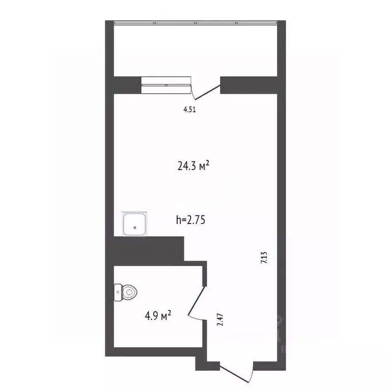 Студия Красноярский край, Красноярск Северный мкр, пер. Светлогорский, ... - Фото 2