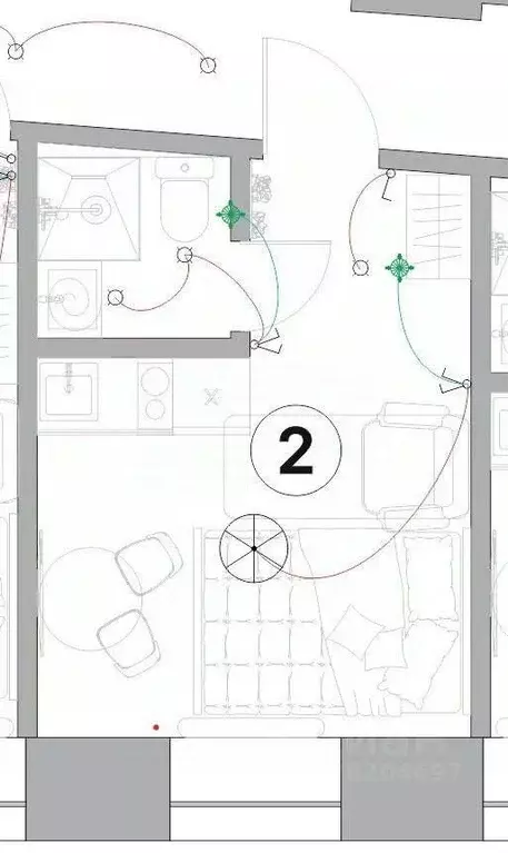 Студия Санкт-Петербург ул. Рубинштейна, 5 (19.0 м) - Фото 2