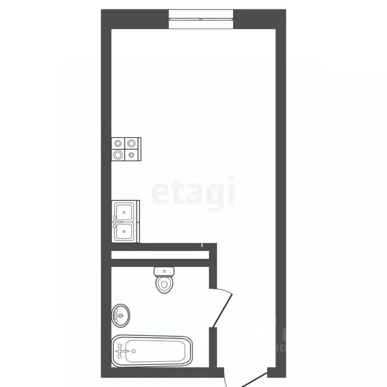 Студия Тюменская область, Тюмень ул. Тимофея Чаркова, 28 (27.1 м) - Фото 2