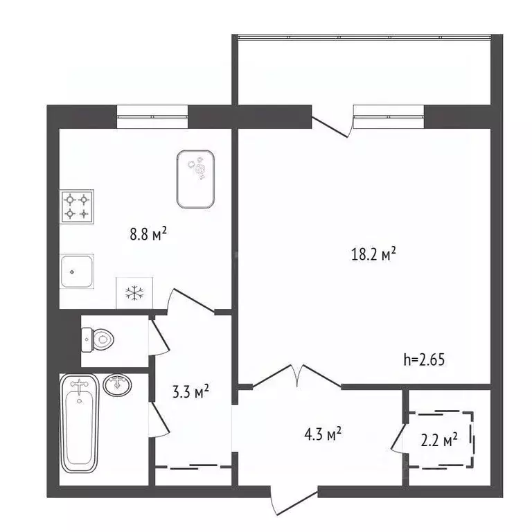 1-к кв. Красноярский край, Красноярск Северный мкр, пер. ... - Фото 1