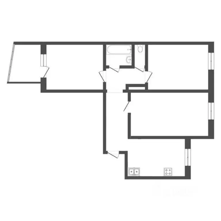 3-к кв. Самарская область, Тольятти Шлюзовой мкр, ул. ... - Фото 2