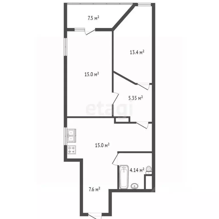 2-к кв. Санкт-Петербург Вербная ул., 10к1 (59.0 м) - Фото 0