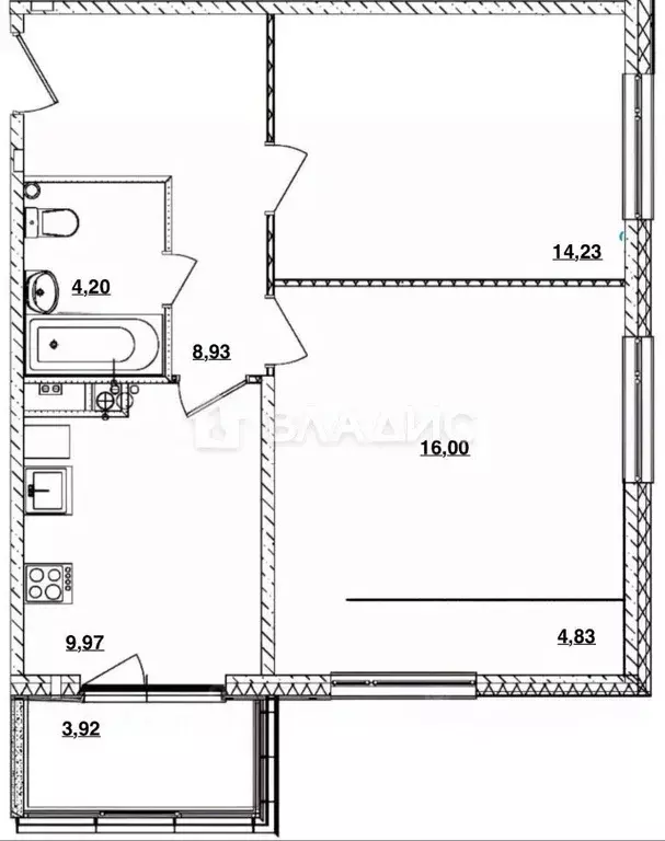 2-к кв. Московская область, Истра муниципальный округ, д. Красный ... - Фото 2