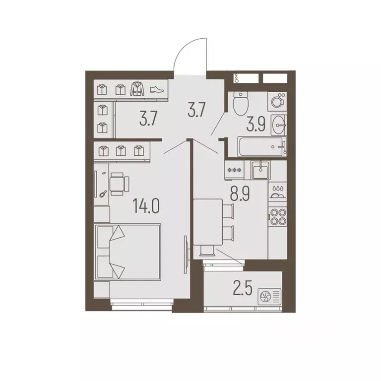 1-к кв. Пермский край, Пермь Подлесная ул., 55А (35.5 м) - Фото 1
