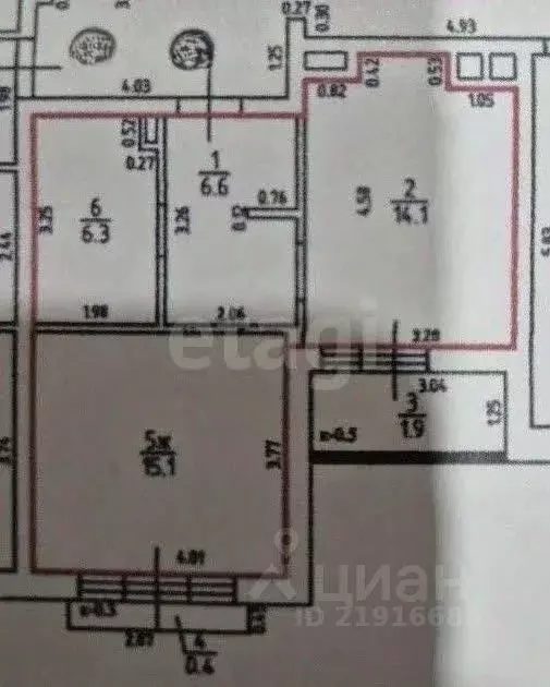 1-к кв. Калининградская область, Калининград ул. Миргородская, 2 (44.4 ... - Фото 2
