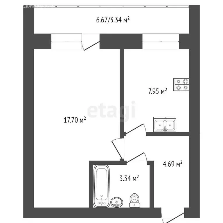 1-комнатная квартира: Пермь, Сокольская улица, 10Б (40.43 м) - Фото 0