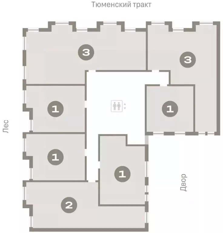 2-к кв. Ханты-Мансийский АО, Сургут 35-й мкр, Квартал Новин жилой ... - Фото 2