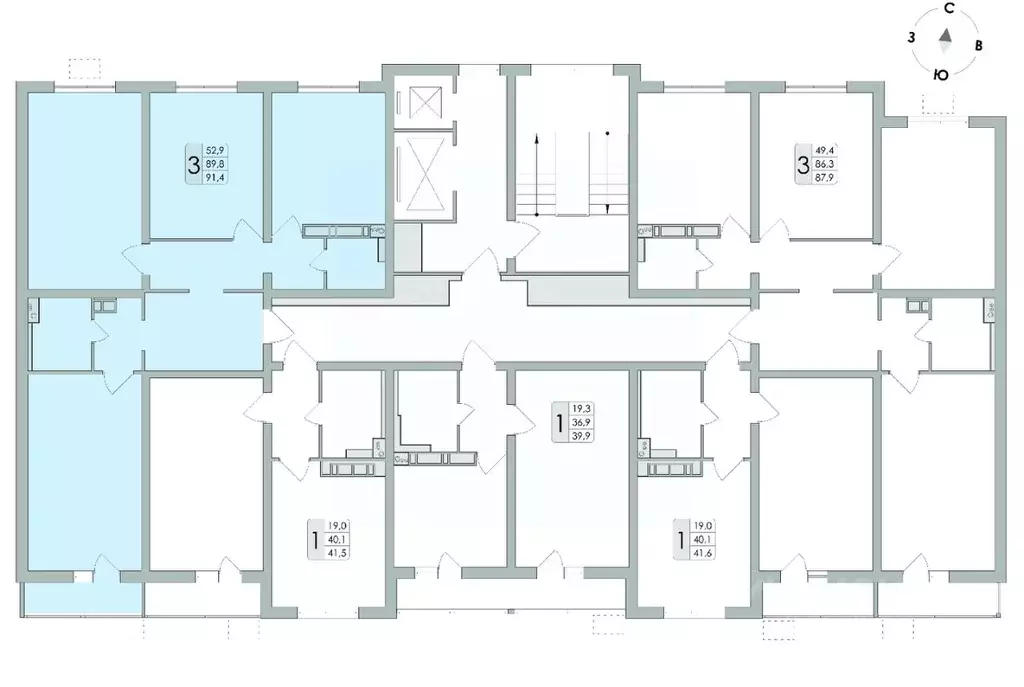 3-к кв. воронежская область, воронеж ул. шишкова, 140б/16 (91.4 м) - Фото 1