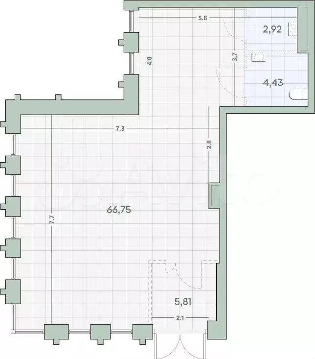 Продам помещение свободного назначения, 79.91 м - Фото 0