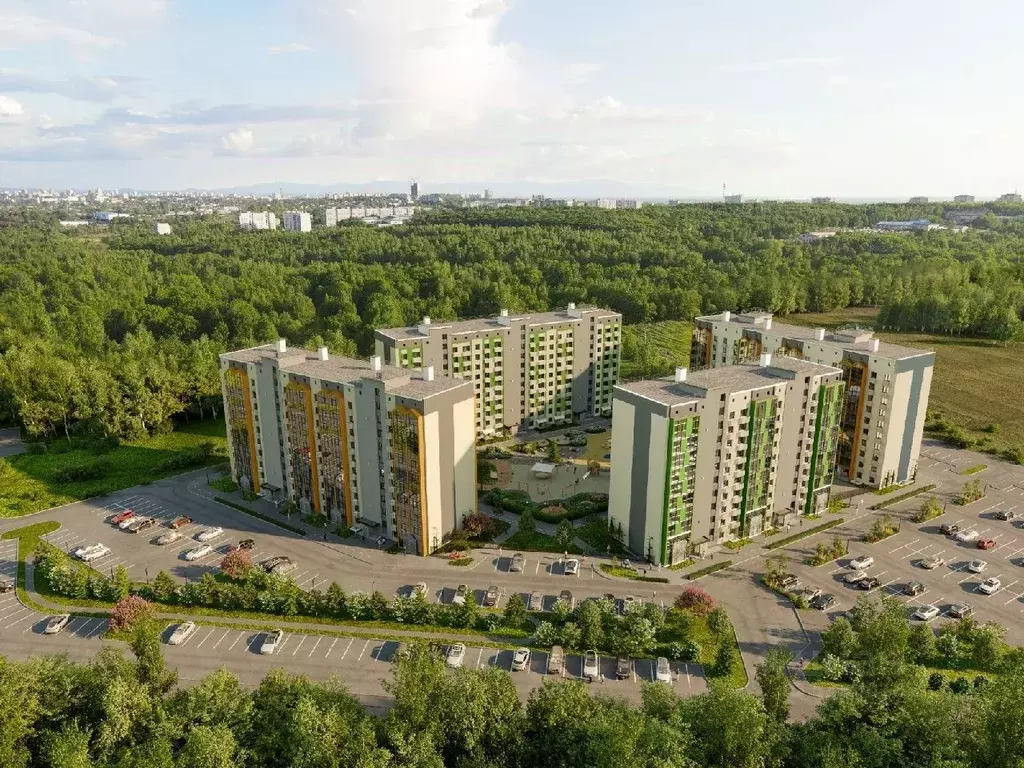 1-к кв. Хабаровский край, Хабаровск Трехгорная ул., 106/3 (37.91 м) - Фото 1