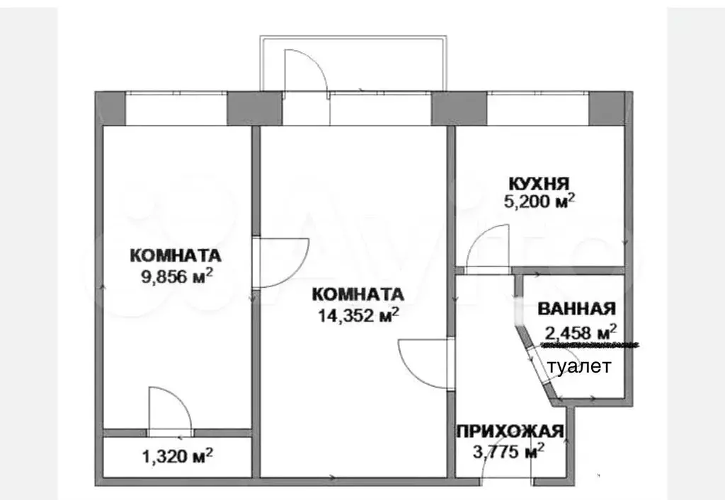 2-к. квартира, 45 м, 3/5 эт. - Фото 0