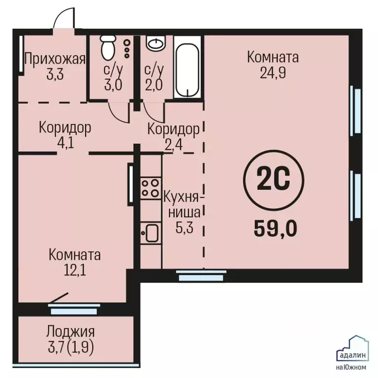 2-к кв. Алтайский край, Барнаул городской округ, Южный рп тракт Южный, ... - Фото 0