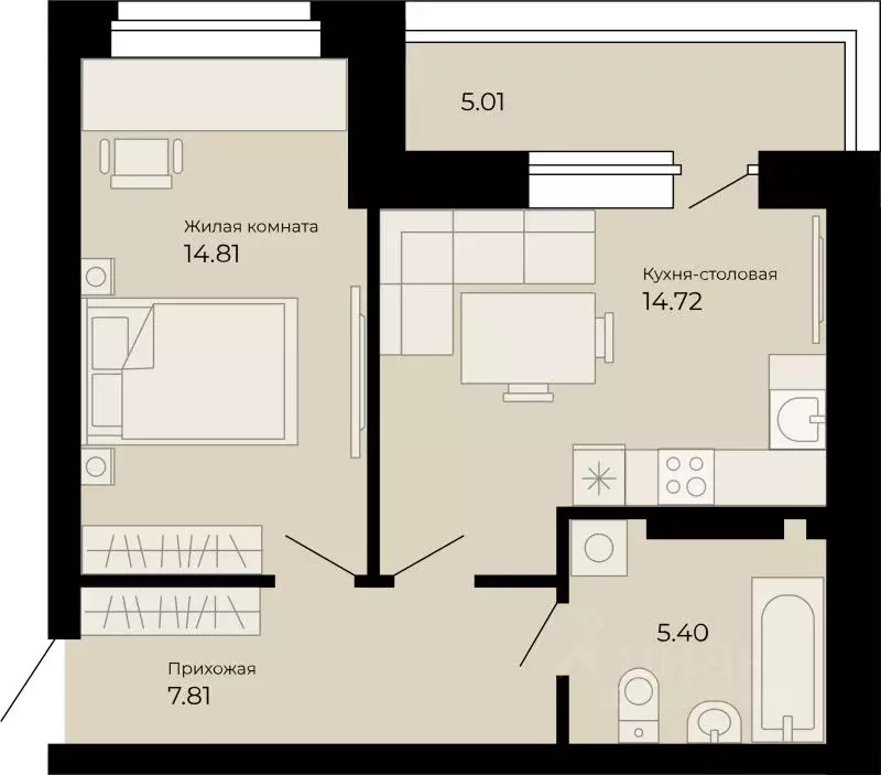 2-к кв. Свердловская область, Сухой Лог ул. Белинского, 40 (42.1 м) - Фото 1