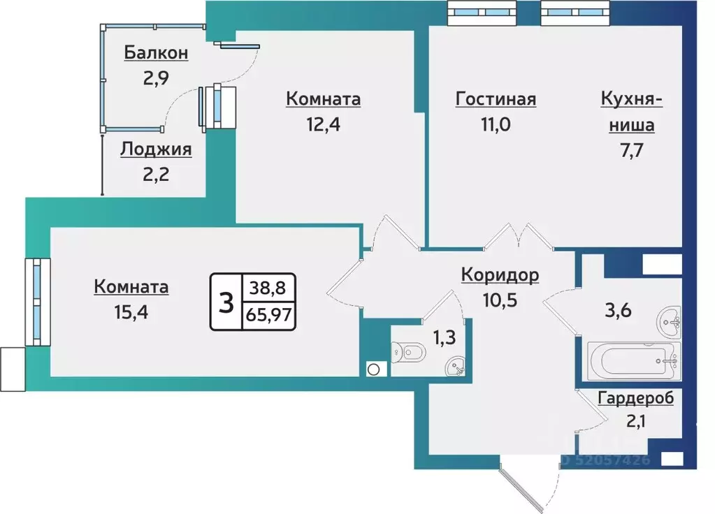 3-к кв. Удмуртия, Ижевск ул. 40 лет Победы, 123 (66.5 м) - Фото 0