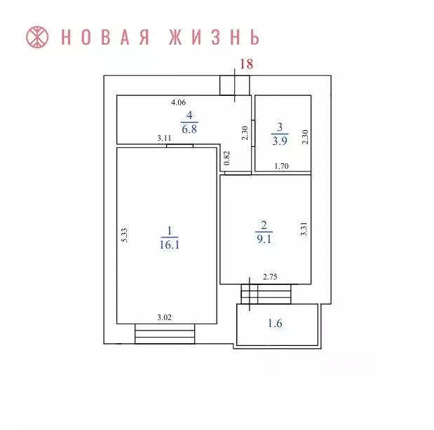 1-к кв. Самарская область, Самара просп. Карла Маркса, 313 (39.0 м) - Фото 1