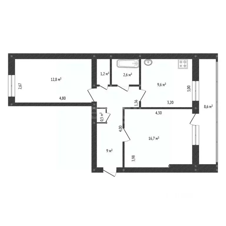 2-к кв. Башкортостан, Уфа ул. Ирендык, 4 (55.0 м) - Фото 1