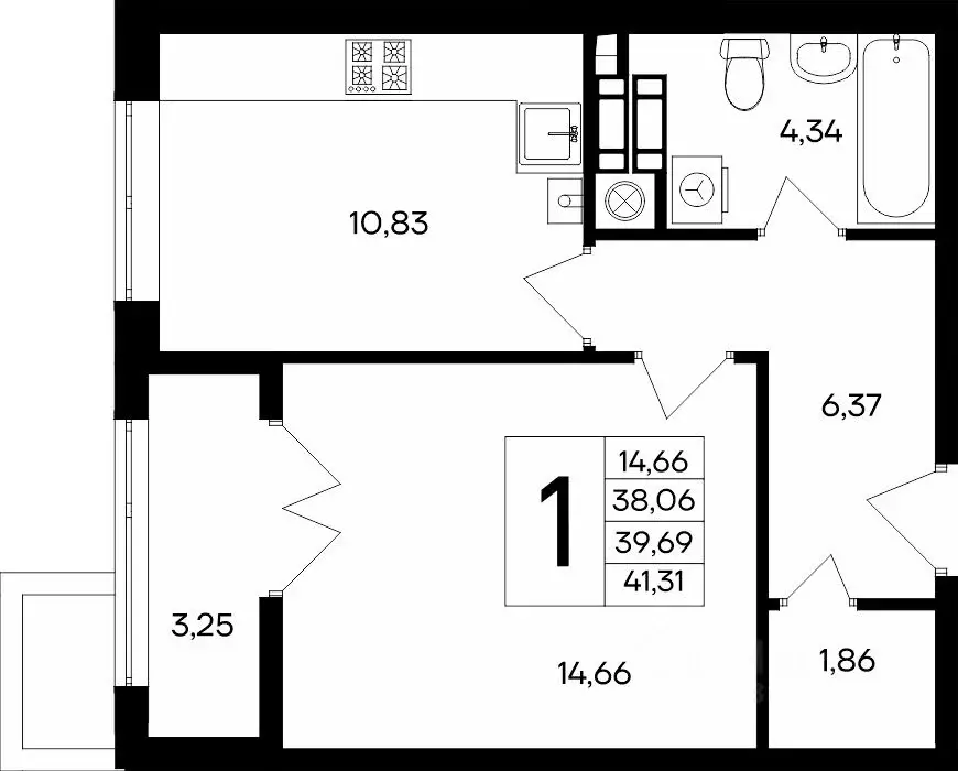 1-к кв. Крым, Евпатория  (41.46 м) - Фото 1