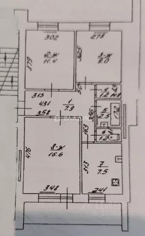 3-к кв. Калининградская область, Калининград Озерная ул., 3 (57.3 м) - Фото 2