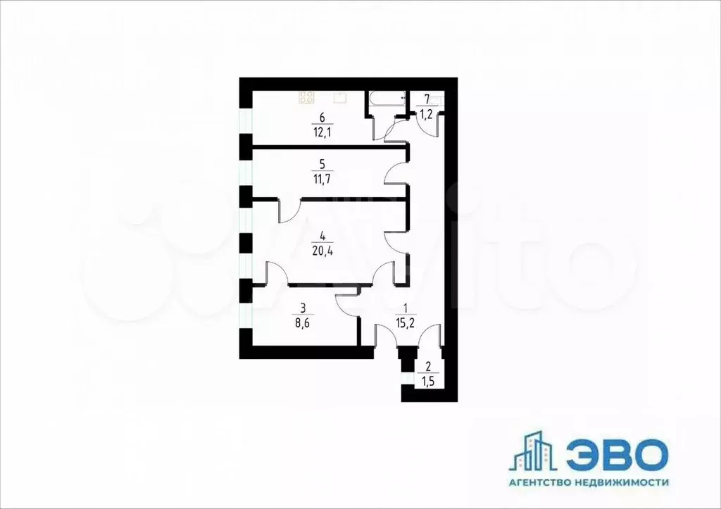 3-к. квартира, 70,7 м, 5/5 эт. - Фото 0