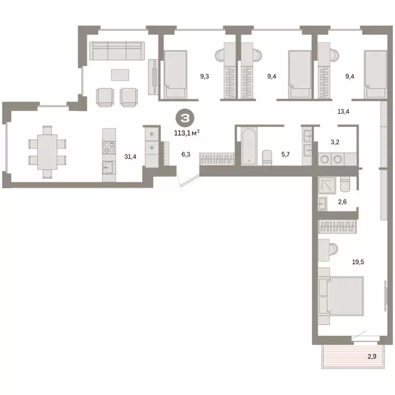 4-комнатная квартира: Екатеринбург, жилой район Сортировочный, ... - Фото 2