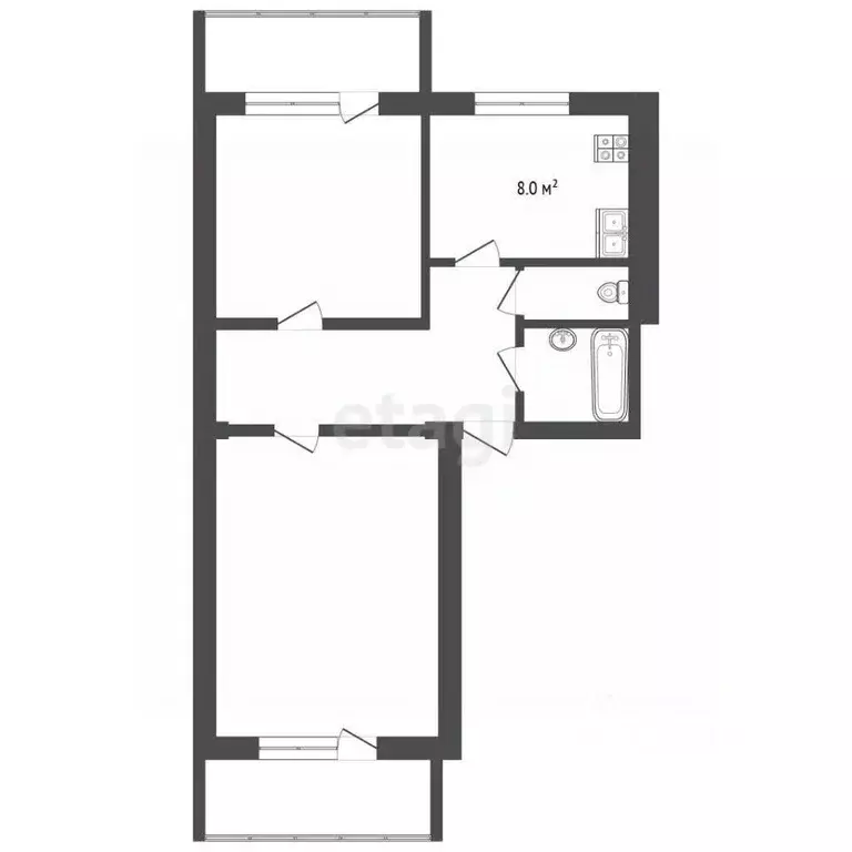 2-к кв. Крым, Ялта ул. Чернова, 24 (70.0 м) - Фото 0
